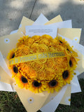 Bouquet of 25 roses yelllow