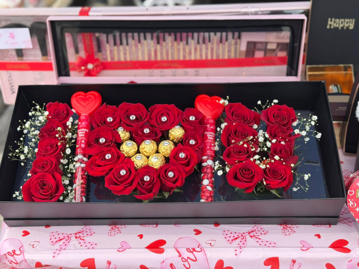 i love u box roses
